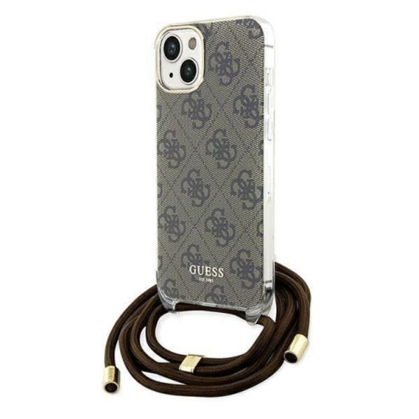 Guess iPhone 15/14/13 Mobilcover Crossbody Cord 4G Print - Brun