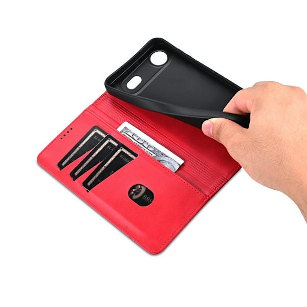 AZNS iPhone Air Plånboksfodral Konstläder - Röd