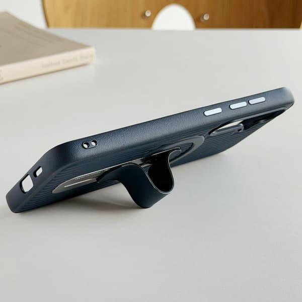 Mobilskal för Samsung Galaxy S26 Plus Magnetiskt Kickstand PU + PC - Mörkblå