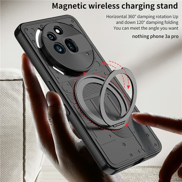 Mobilskal till Nothing Phone (3a) Pro MagSafe Kickstand Shockproof Svart