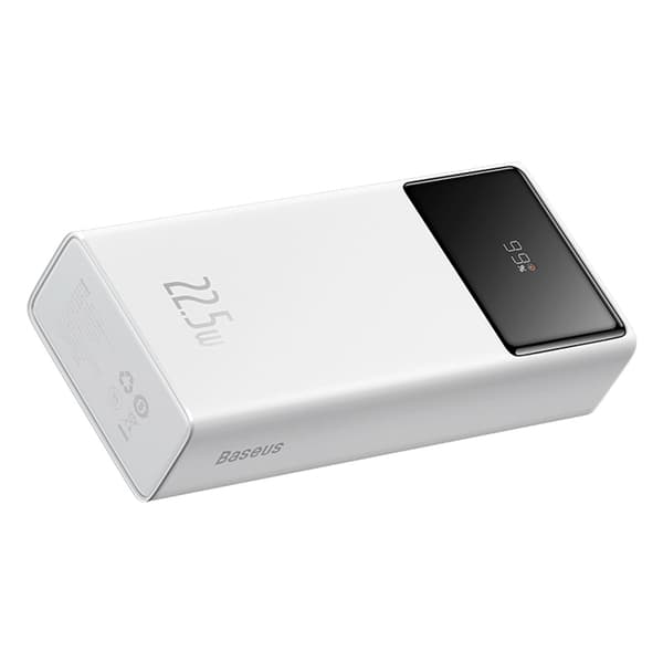 Baseus Powerbank 30000mAh 22.5W USB-A - USB-C Kabel 30cm Vit Vit