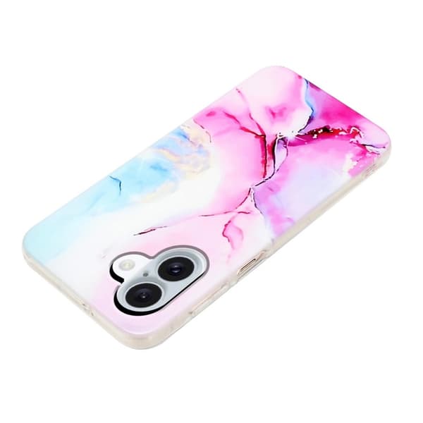 Mobilskal till iPhone 17 Marble Pattern Painted TPU - Rosa / Blå Rosa