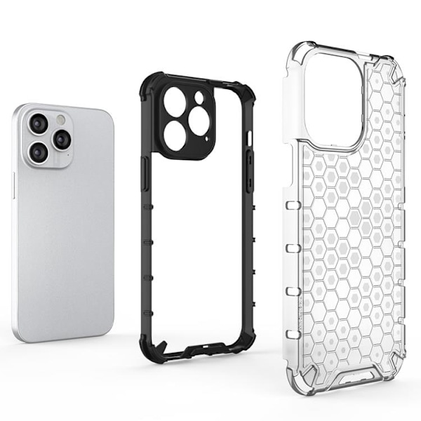iPhone 14 Pro Skal Honeycomb Armored Hybrid - Svart Svart