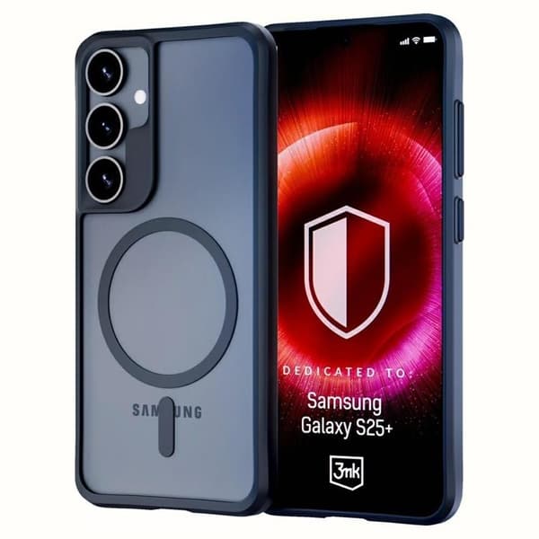 3MK telefontaske til Galaxy S25 Plus MagSafe Satin Armor - Sort Black