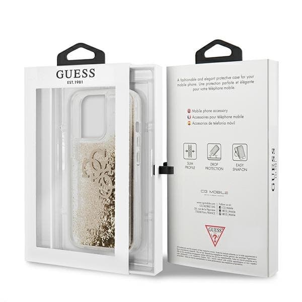 Guess Mobilskal till iPhone 13 Pro Max MagSafe 4G Glitter - Guld