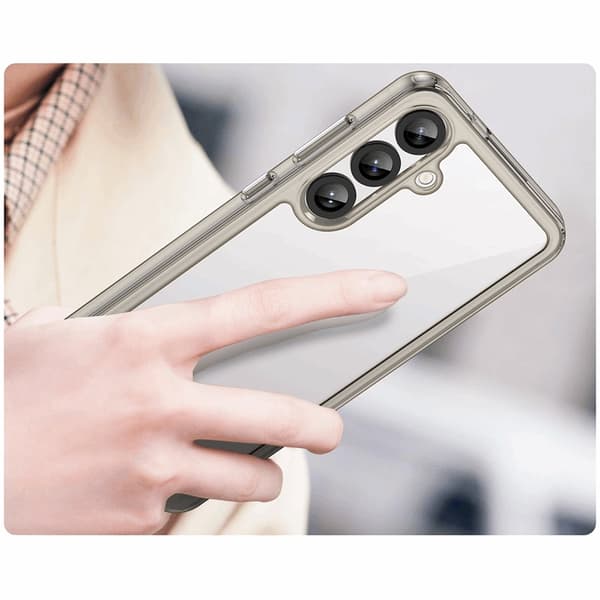 Mobilskal till Galaxy S25 Outer Space med Ram - Transparent/Svart Transparent