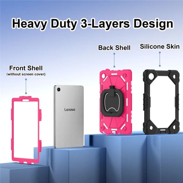Lenovo Tab K9 Mobilskal Silikon Kickstand Rosa