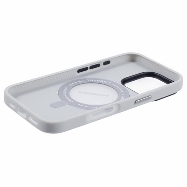 YOUNGKIT Mobilskal till iPhone 16 Pro MagSafe Roterande Kickstand - Grå Grå
