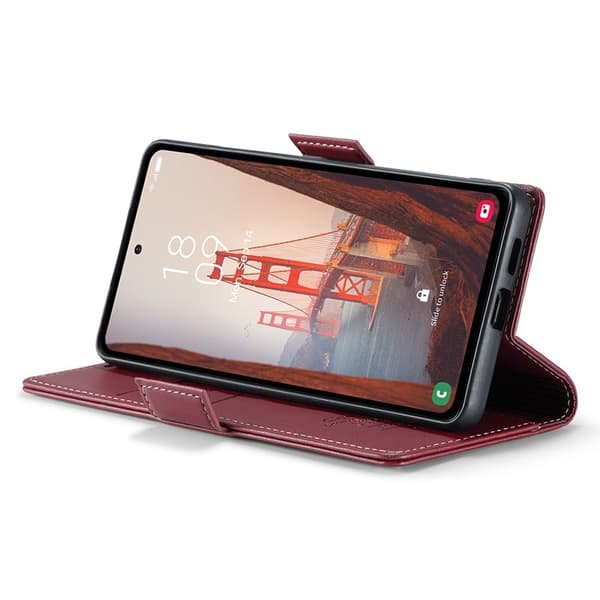 CASEME Plånboksfodral Konstläder för Samsung Galaxy S23 FE - Röd