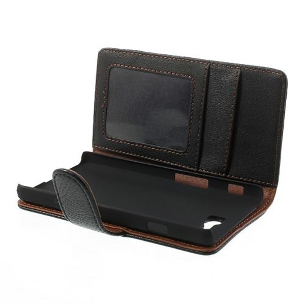 Præget pung etui til LG Optimus L9 II (sort) Black