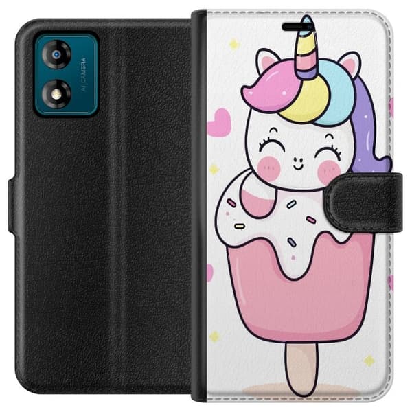 Pung Taske til Motorola Moto E13 med Happy Unicorn