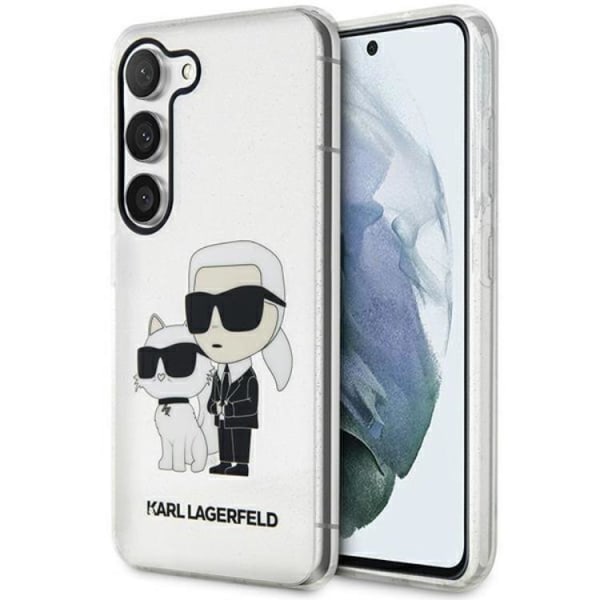 Karl Lagerfeld Galaxy S23 matkapuhelimen suojakuori Glitter Karl & Choupette