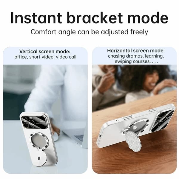 Mobilskal till iPhone 14 Pro Max Magsafe Sugkopphållare Kickstand - Vit Vit