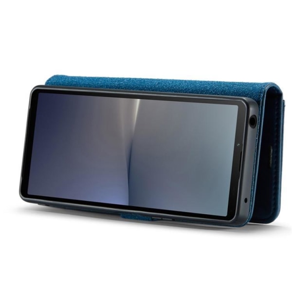 DG.MING Sony Xperia 10 V Plånboksfodral Äkta Läder 2in1 - Blå