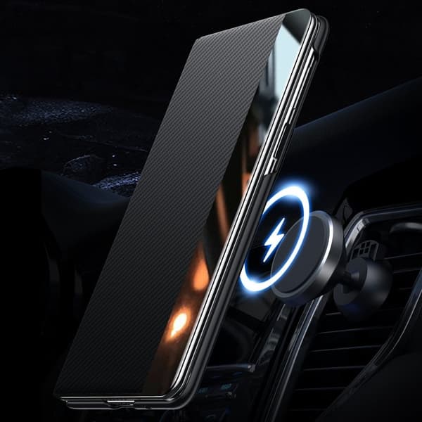 SULADA Mobilskal till Galaxy Z Fold7 5G Läder Med Fönster - Blå