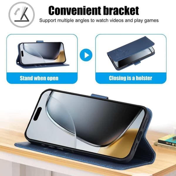 Plånboksfodral för Samsung Galaxy S26 Plus RFID Blocking Stativ - Mörkblå