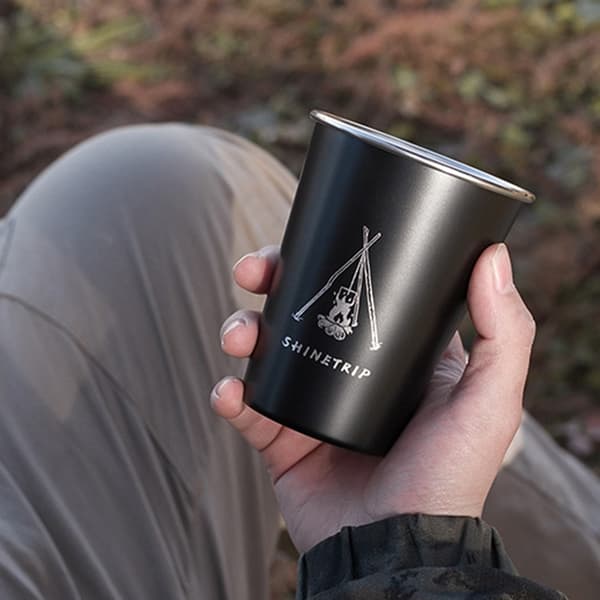 SHINETRIP Campingmugg i Rostfritt Stål 4 delar 350 ml - Blandning