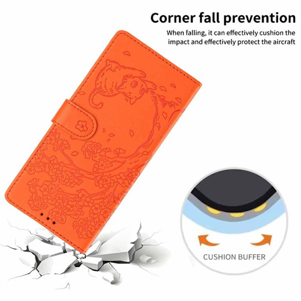 Plånboksfodral för Samsung Galaxy S26 Plus Ställfunktion Konstläder - Orange