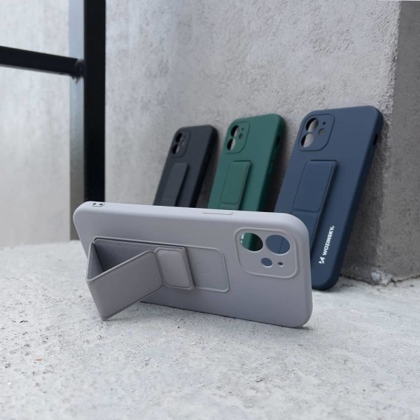 Wozinsky Kickstand Silikon Skal iPhone 12 - Svart Svart
