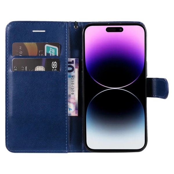 KT iPhone 15 Pro Max lompakkokotelo - Sininen