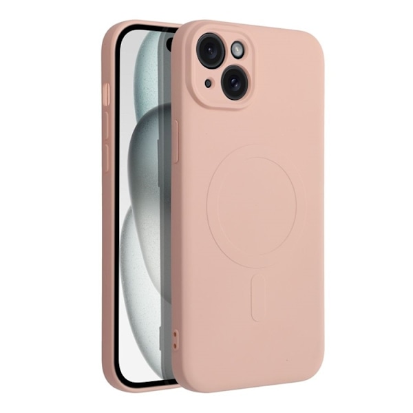 iPhone 15 Mobilskal Magsafe Silikon - Rosa