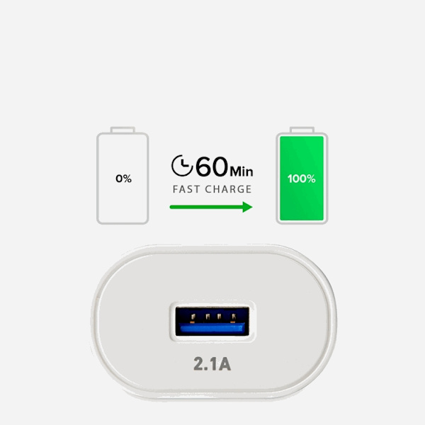 SBS Väggladdare 10W USB-A - Vit