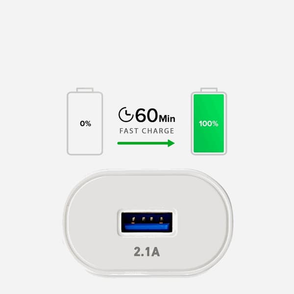 SBS Vægoplader 10W USB-A - Hvid Vit