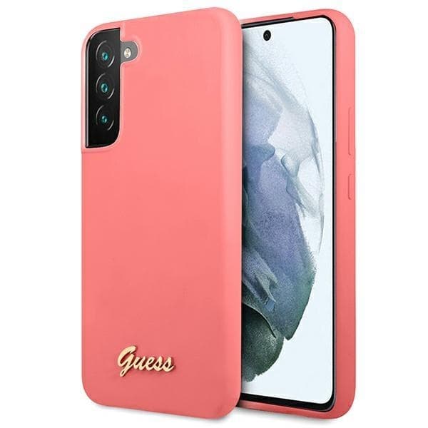 Guess Silicone Script Metal Logo Galaxy S22 Plus - Fuchsia Rosa