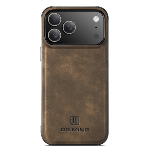 DG.MING Mobilskal till iPhone 17 Pro Max PU Läder Hybrid - Brun