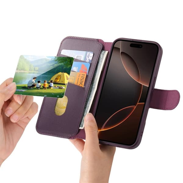 CASENEO iPhone 16e Plånboksfodral Konstläder - Lila