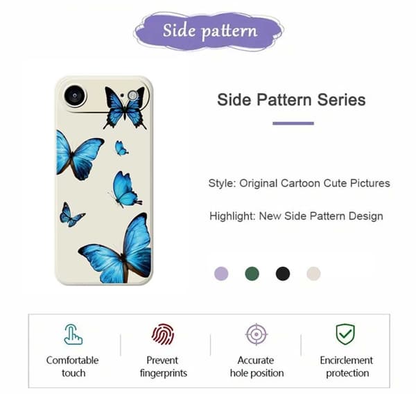 Mobilskal till iPhone Air Blue Butterflies Pattern TPU - Grön Grön