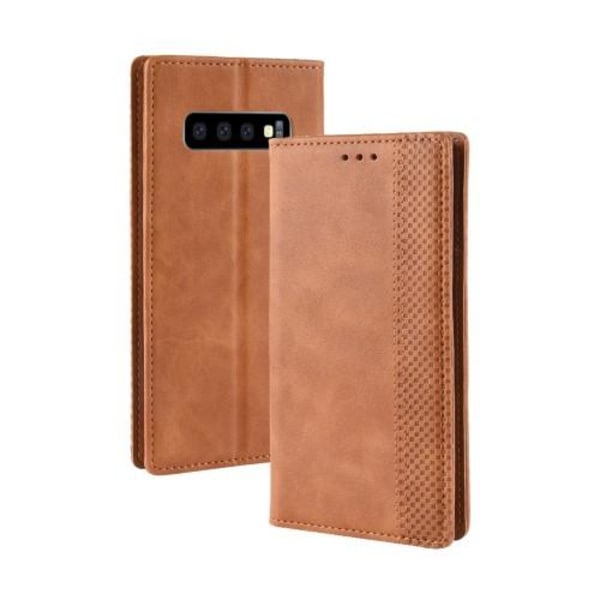 Vintage lompakkokotelo Samsung Galaxy S10:lle - ruskea Brown