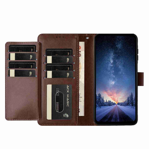 OnePlus 15 5G Plånboksfodral Folio Flip Konstläder Brun