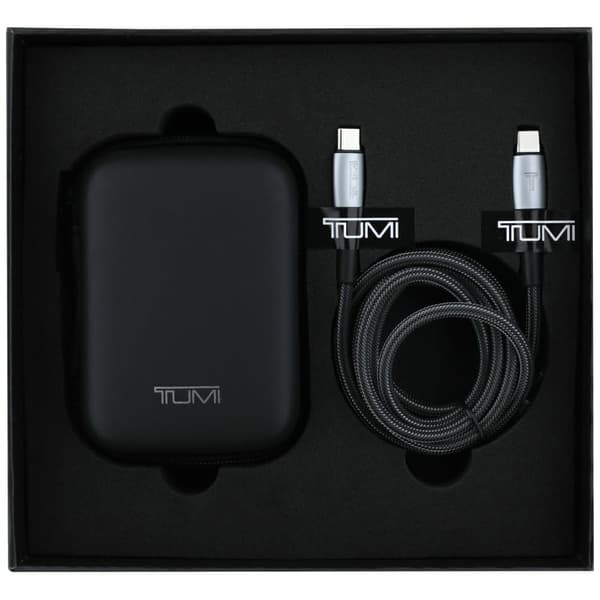 TUMI Reseladdare Adapter 25W USB-C/USB-A + USB-C/USB-C Kabel – Svart