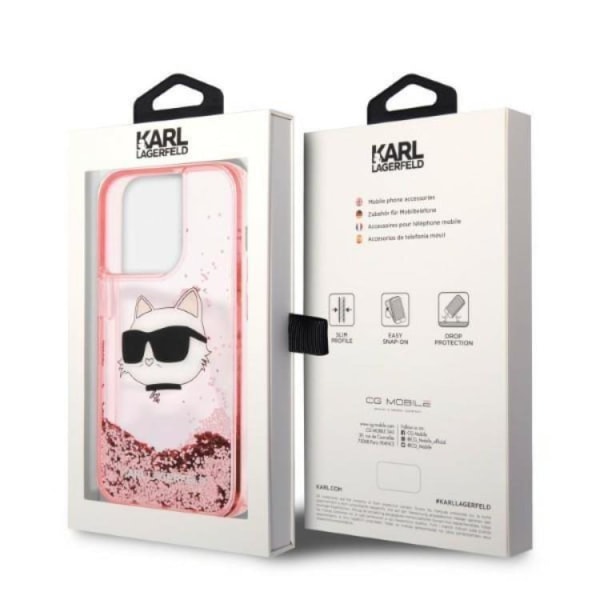 Karl Lagerfeld iPhone 14 Pro Max Skal Glitter Choupette Head - R
