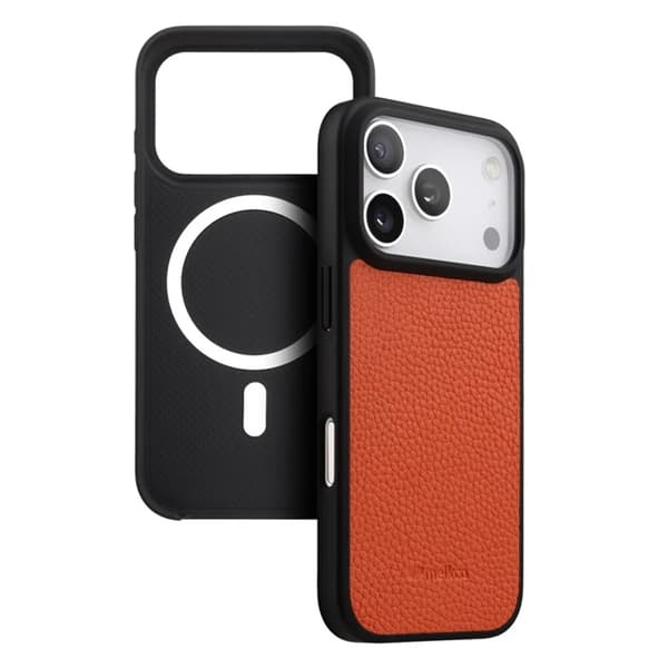 MELKCO Mobilskal till iPhone 17 Pro Max Magsafe Äkta läder - Orange Orange