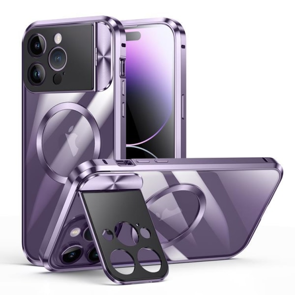 BOOM iPhone 14 Pro Max Mobile Case Magsafe metallirunko - violetti