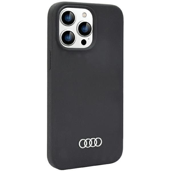 Audi iPhone 14 Pro -kuori, silikoni - Musta Black