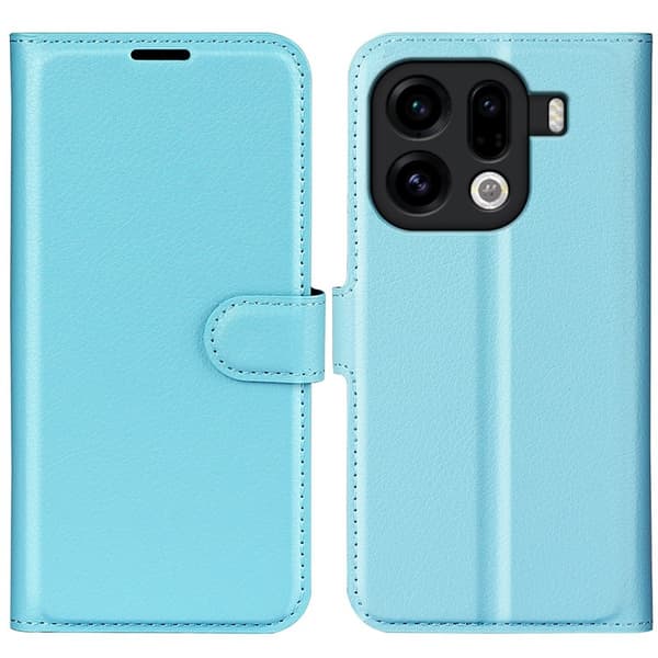Oppo Find X9 Pro 5G Plånboksfodral Konstläder Stötskydd - Blå