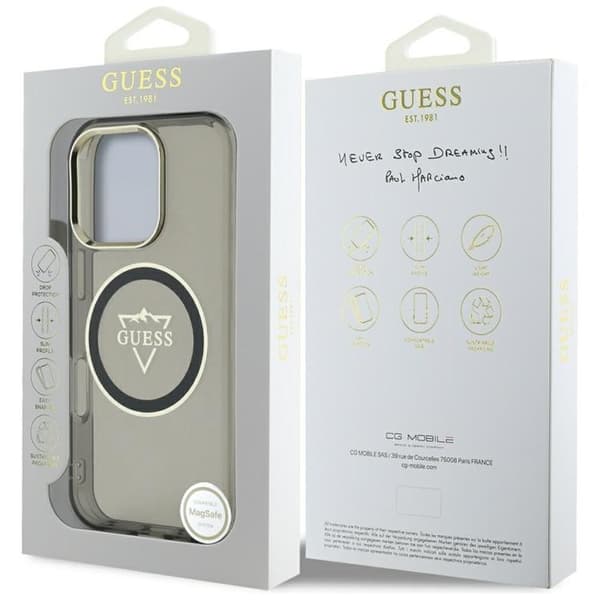 Guess Telefontaske til iPhone 16 Pro MagSafe IML Mountain Logo - Sort Black
