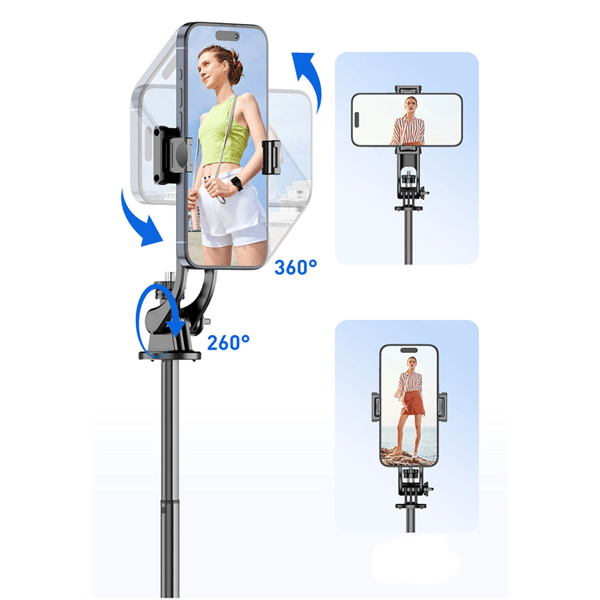 Selfiestick Teleskopstativ 1.3m Auminiumlegering Med Mobilhållare