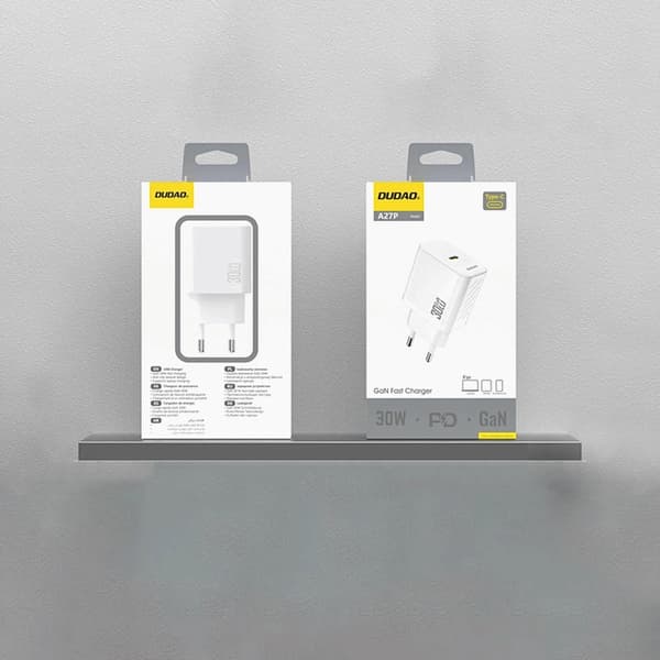 Dudao Snabbladdare 30W A27P PD GaN USB-C - Vit Vit