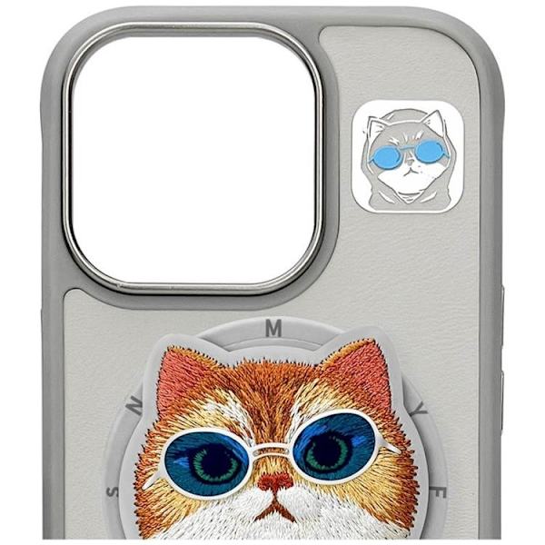 Nimmy Telefontaske til iPhone 16 Pro Max MagSafe Briller Cool Cat - Grå Grå