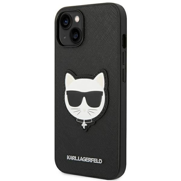 Karl Lagerfeld iPhone 14 Plus Skal Saffiano Choupette Head Patch - Svart Svart