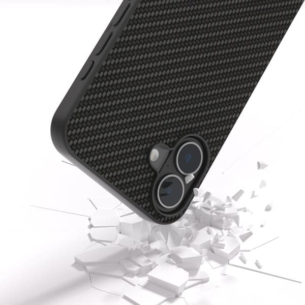 ABEEL Mobilskal till iPhone 16 Svart Textur PU - Svart