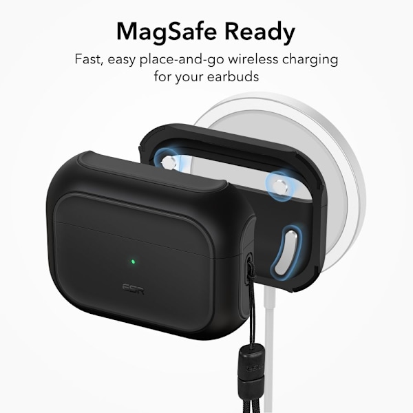 ESR Magsafe Airpods Pro 1/2 Skal Orbit Halolock - Svart Svart