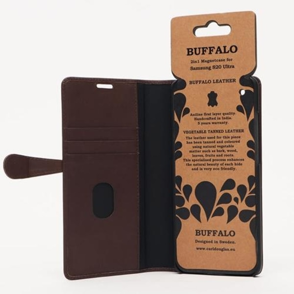 BUFFALO äkta läder Plånboksväska Samsung S20 Ultra - Brun Brun