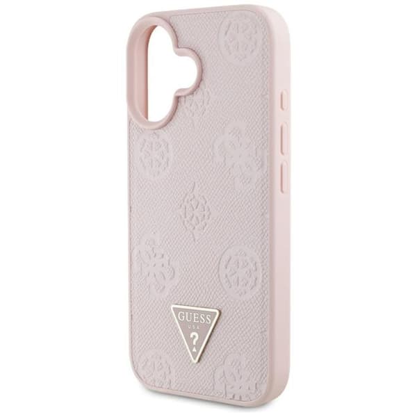 Guess telefontaske til iPhone 16 MagSafe Hot Stamp Peony Triangle Rosa