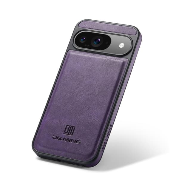 DG.MING Mobilskal till Google Pixel 9 Pro Anti-Drop Läder Coated - Lila