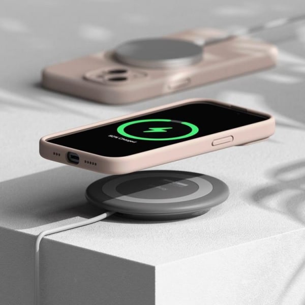 Ringke iPhone 15 Mobiltaske Magsafe Silikone - Pink Sand